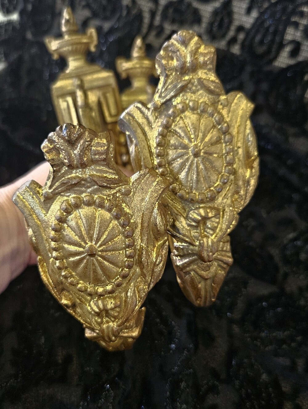 Antique Wall Mounts, Victorian Curtain Rod Hooks